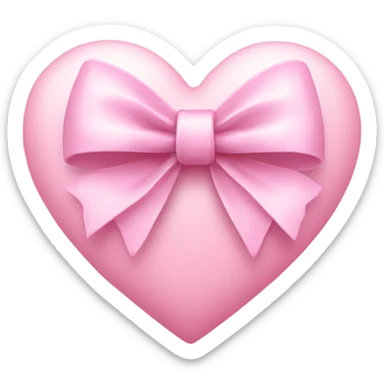 pastel pink heart with two bows sticker