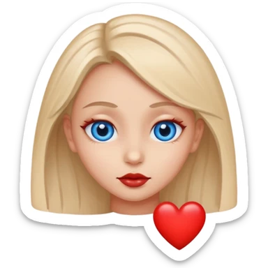 Cara enamorada con un ojo de corazón azul y el otro rojo  sticker