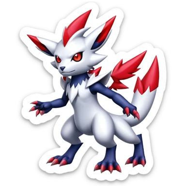 Cool Edgy Shiny Digimon-Weavile-Absol-Zangoose-hybrid full body sticker