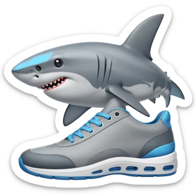 Shark with shoes sticker