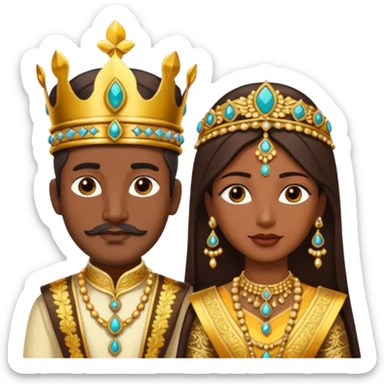 Indian king and queen sticker