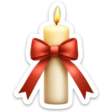 Christmas candle with bow sticker