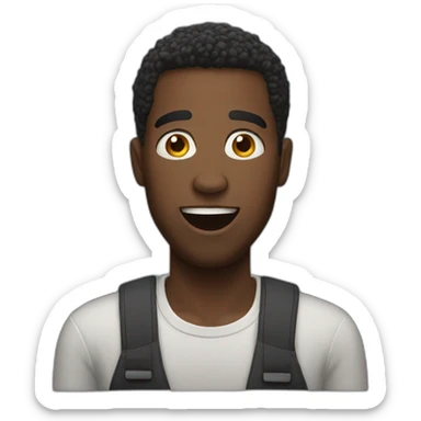 black man surprised sticker