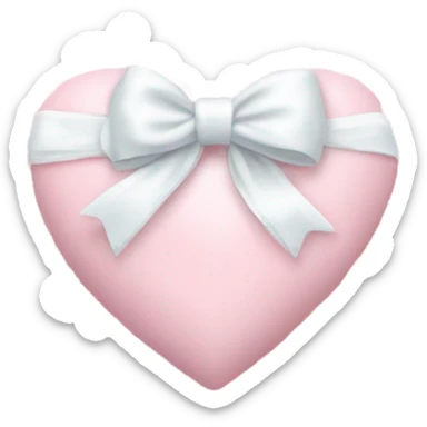 rococo Pastel pink heart with white bow with lace and frills  sticker