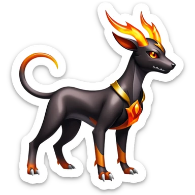 Shiny Gothic Exotic Futuristic Houndoom-Genesect-Torracat-Pokémon-Fakémon-hybrid-creature sticker