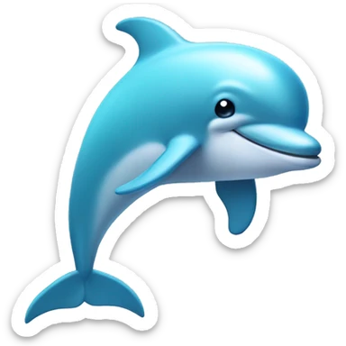 pastel aqua blue dolphin  sticker