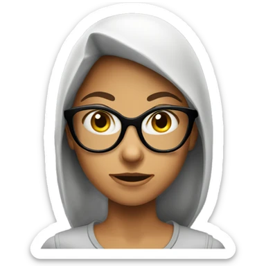 Tanned girl burglar with glasses sticker