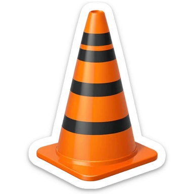 Orange construction cone sticker