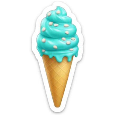 Un helado de color turquesa  sticker