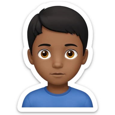 7 yaş siyah göz siyah saç erkek çocuk sticker