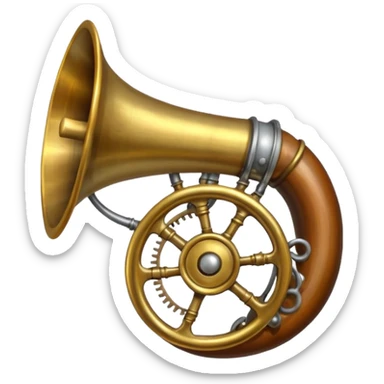 steam punk horn sticker