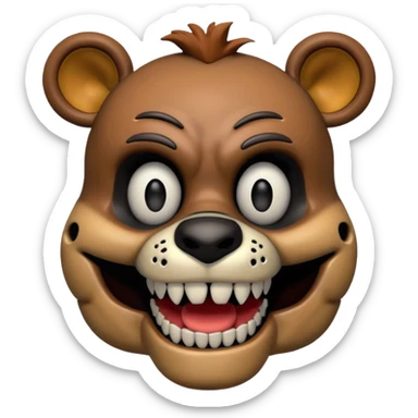 The head of Freddy Fazbear of five nights at Freddy sticker