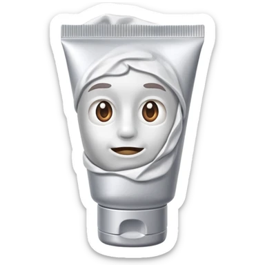 hand cream tube, empty, crumpled, very wrinkled, cap on, no face or character features, just the object sticker