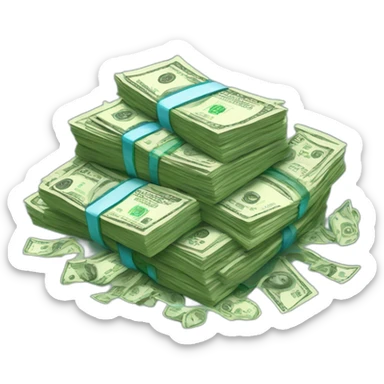 pile of cash sticker