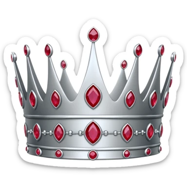 silver feminine crown with rubies sticker