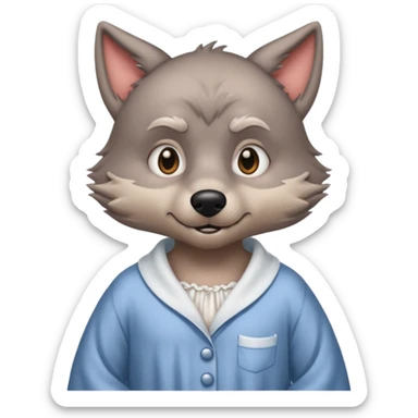 The big bad wolf put on Grandma's clothes and disguised itself as a human. sticker