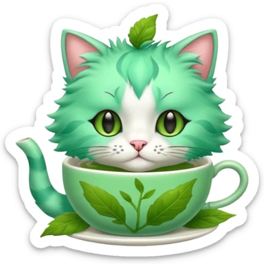 Minty Leaf Juicy Feline Fluffy Tea Sprigatito-Fakémon-creature sticker