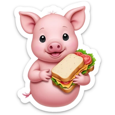 Maialino con il panino ￼ sticker