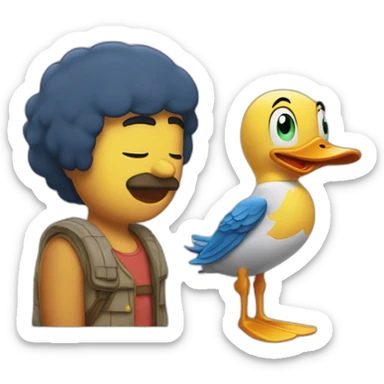 Bob l'éponge avec un canard sticker