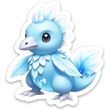 elemental icy floral ethereal glacial Axew-Rufflet-Brionne-Pokémon-Fakémon-hybrid-creature sticker