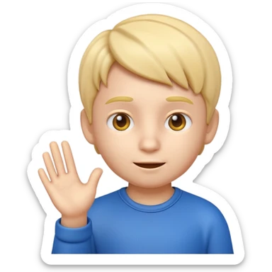 3D imoji of  The little boy who is a magic designer, he is a graphic designer, he should not be holding anything  sticker