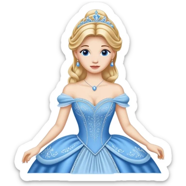 Cinderella in blue princess ball gown sticker