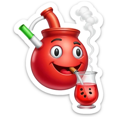 Kool-Aid Man character smoking a bong sticker