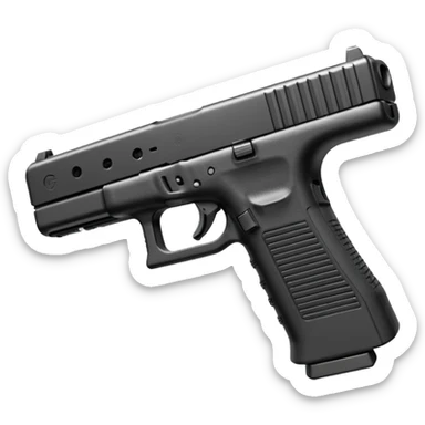 Glock 17 with an extended magazine and a clear legible engraving "N Block 17" sticker