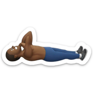 man doing sit ups sticker