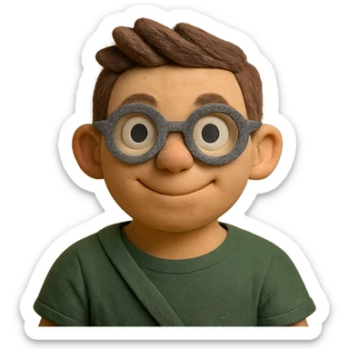 make this claymation portrait emoji look just a little bit younger than the original, but not too young—subtle age reduction, keep the same style sticker