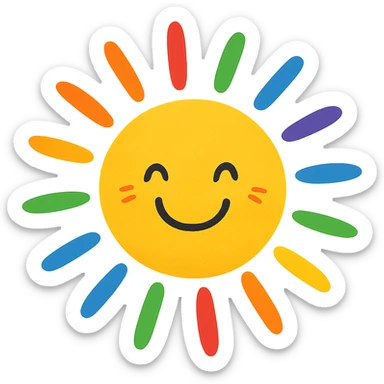 gay pride emoji, rainbow sun, radiant and cheerful sticker