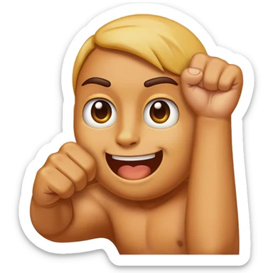 Emoji holding up a tiny fist sticker