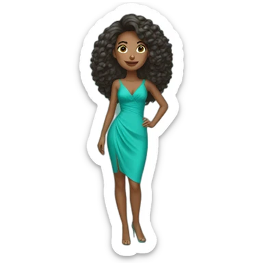 yasmin with turqoise dress sticker