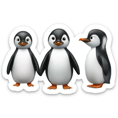 Female Penguin with supper puff jacket describes her self small and cute sticker