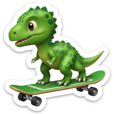 Baby dinosaur on a skateboard sticker
