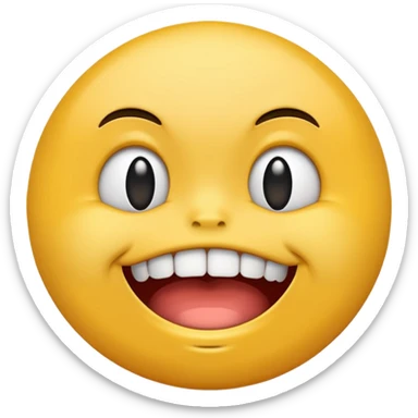 grimacing yellow round emoji with silver teeth sticker