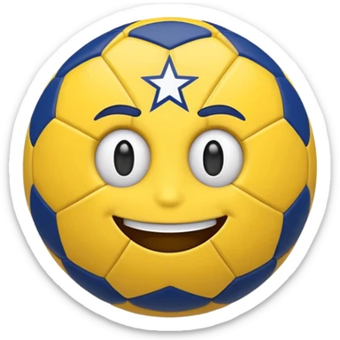 Fenerbahçe football club inspired emoji, featuring yellow and navy blue colors, with a football and a star sticker