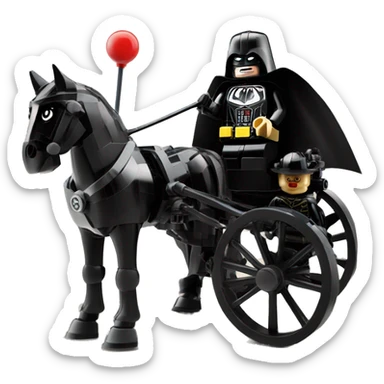 Lego Batman and Darth Vader 1790 horses and carriage  sticker