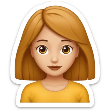haz a una chica con pelo libro pero medio largo, que sea castaña y de piel clarita  sticker