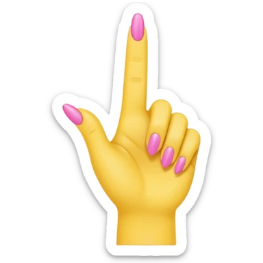 Yellow female emoji hand with pink nails making an “L” with index finger and thumb sticker