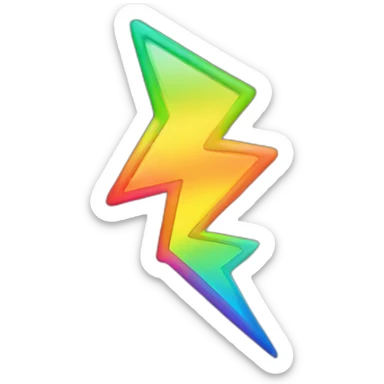 Lightning with the gradient colors of the lgbt flag sticker
