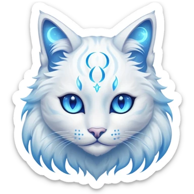 Magical Celestial Lunar-powered Fantasy Feline with lunar markings sticker