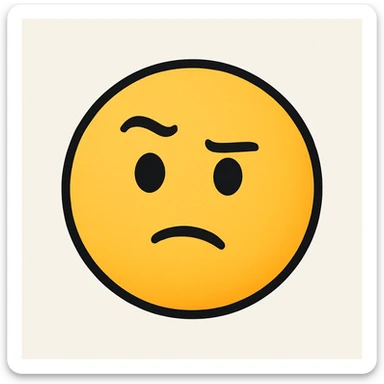 confused emoji, simple and clear expression sticker