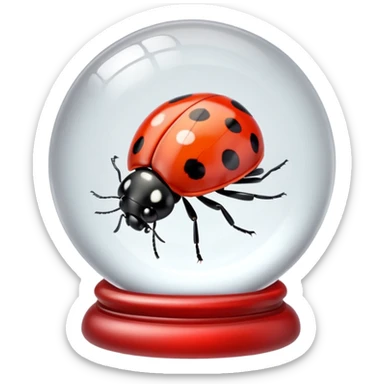 Ladybug and a crystal ball sticker