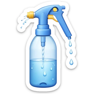 a spray bottle spraying water. sticker