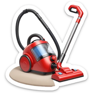 vacuum cleaner cleaning dust from a carpet, visible dust particles being sucked in, soft fabric carpet texture, modern household appliance, dynamic suction effect, 3D cartoon style, mobile game icon style, centered composition, clean background, no people, no animals, no text, no watermark

 sticker