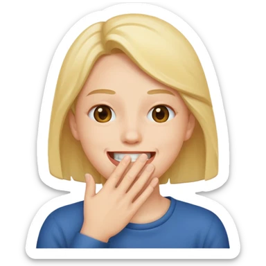 joy emoji laughing covering mouth  sticker