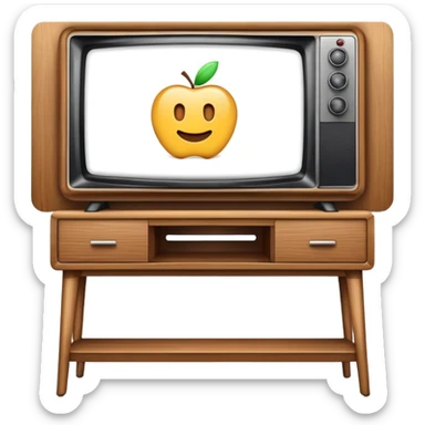 TV on a stand, entertainment center sticker