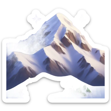 Snowcapped Mountain with three stars above sticker