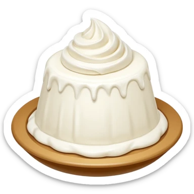 plain cream cheese, smooth white mound or swirl, thick silky texture, soft peaks, mild sheen, clean finish, fresh and pure, optional small container, no toppings, herbs, tools, or faces, clean 3D rendering, soft lighting, transparent background, emoji scale sticker